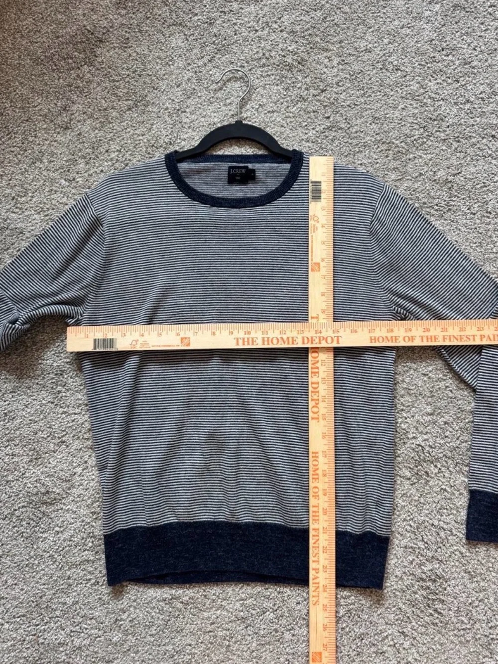 J.Crew Lightweight Sweater Navy and White Striped S Fall Preppy